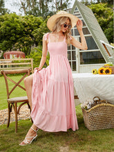 Tru Tiered Rüschen-Maxikleid - Helles Pfirsich